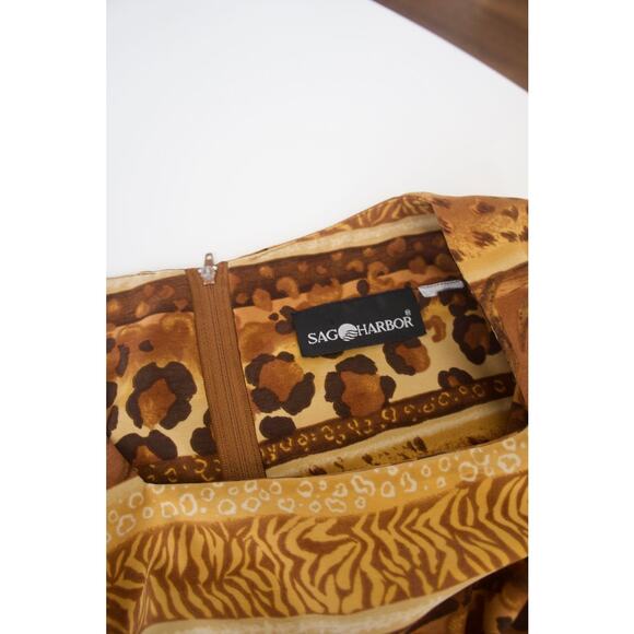 Sag Harbor Animal Print Safari Midi Dress – Size M (see measurements) - Picture 3 of 7